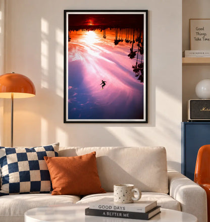 Surreal Sunset Surfer Sky Wall Art 4