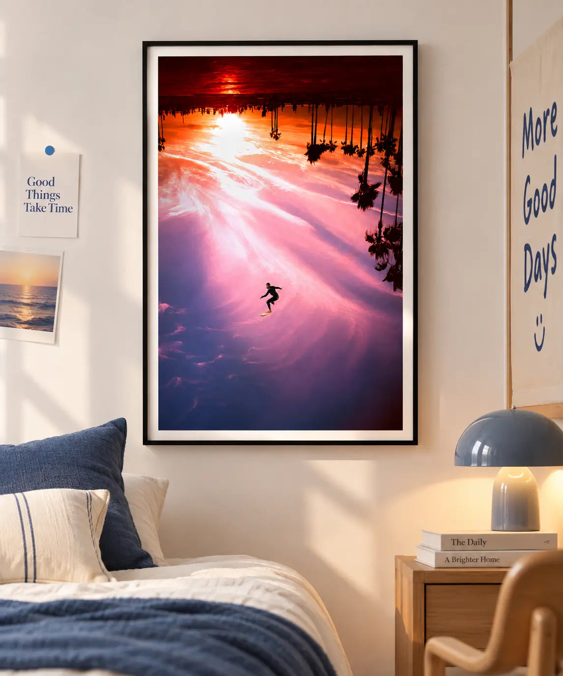 Surreal Sunset Surfer Sky Wall Art 5