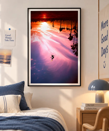 Surreal Sunset Surfer Sky Wall Art 5