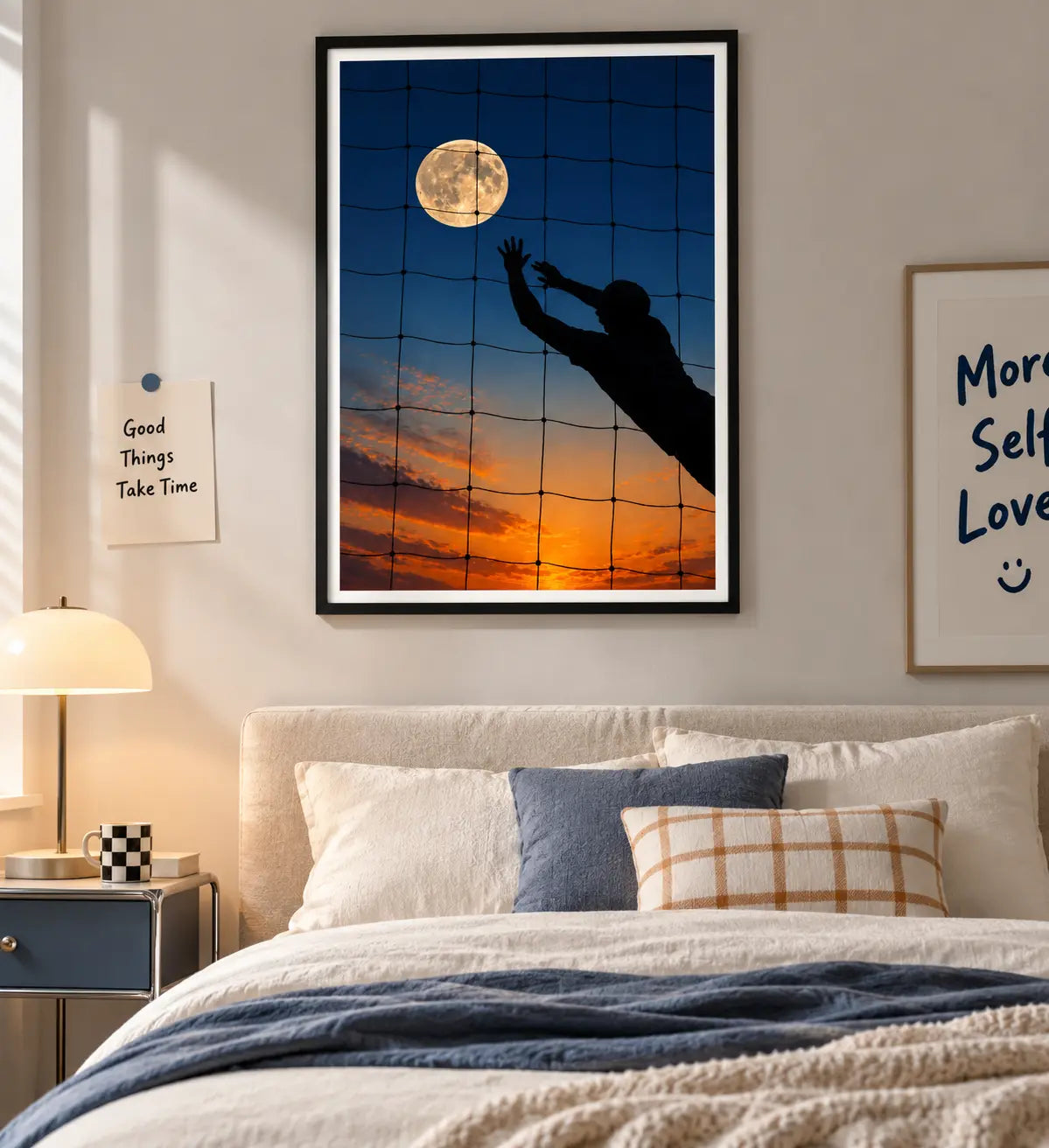 Moonlit Volleyball Silhouette Wall Art 5