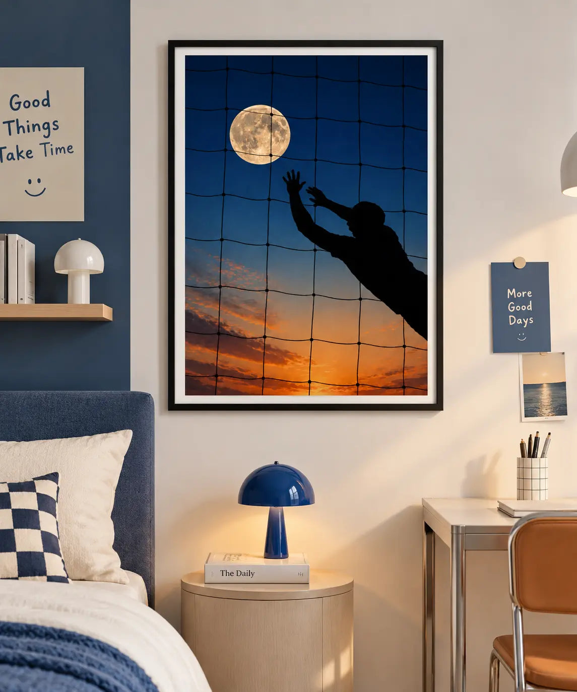 Moonlit Volleyball Silhouette Wall Art 6