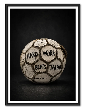 Hard Work Beats Talent Football Wall Art