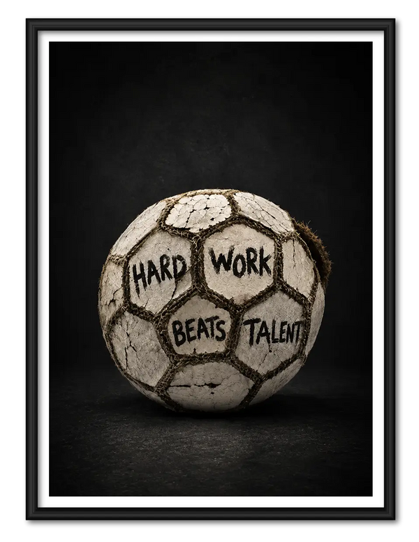Hard Work Beats Talent Football Wall Art