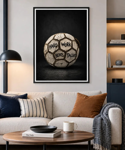 Hard Work Beats Talent Football Wall Art 2