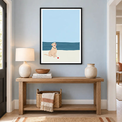Beach Dog Minimal Illustration Wall Art 5