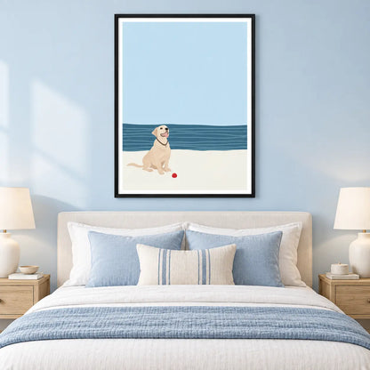 Beach Dog Minimal Illustration Wall Art 6