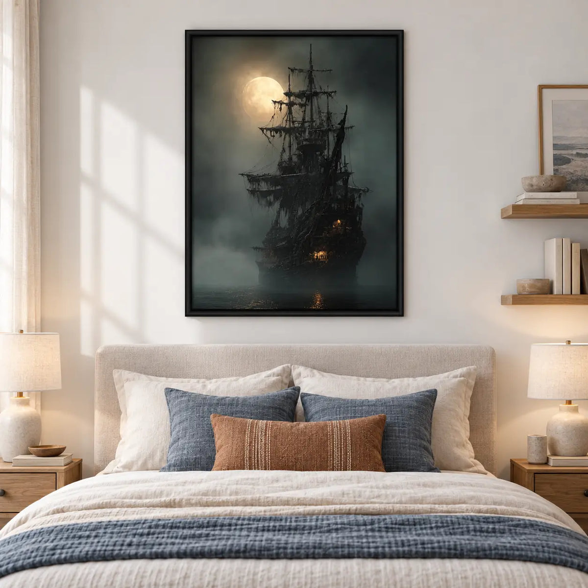 Ghost Pirate Ship Moonlight Wall Art 5