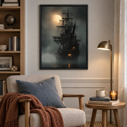 Ghost Pirate Ship Moonlight Wall Art 6