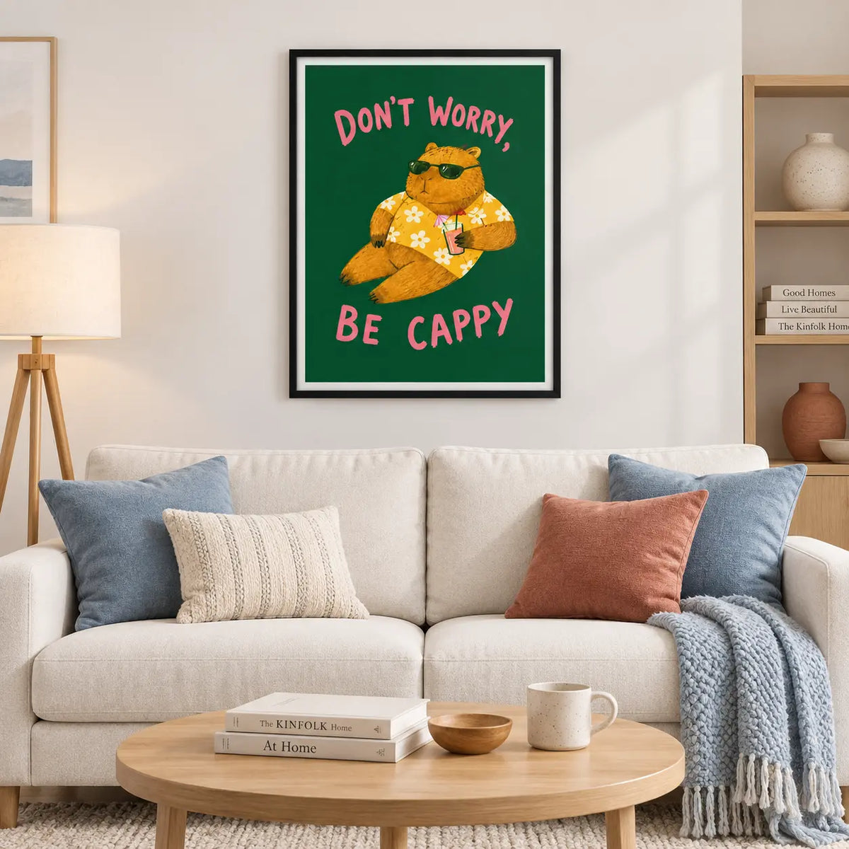 Don’t Worry Be Cappy Capybara Wall Art 2