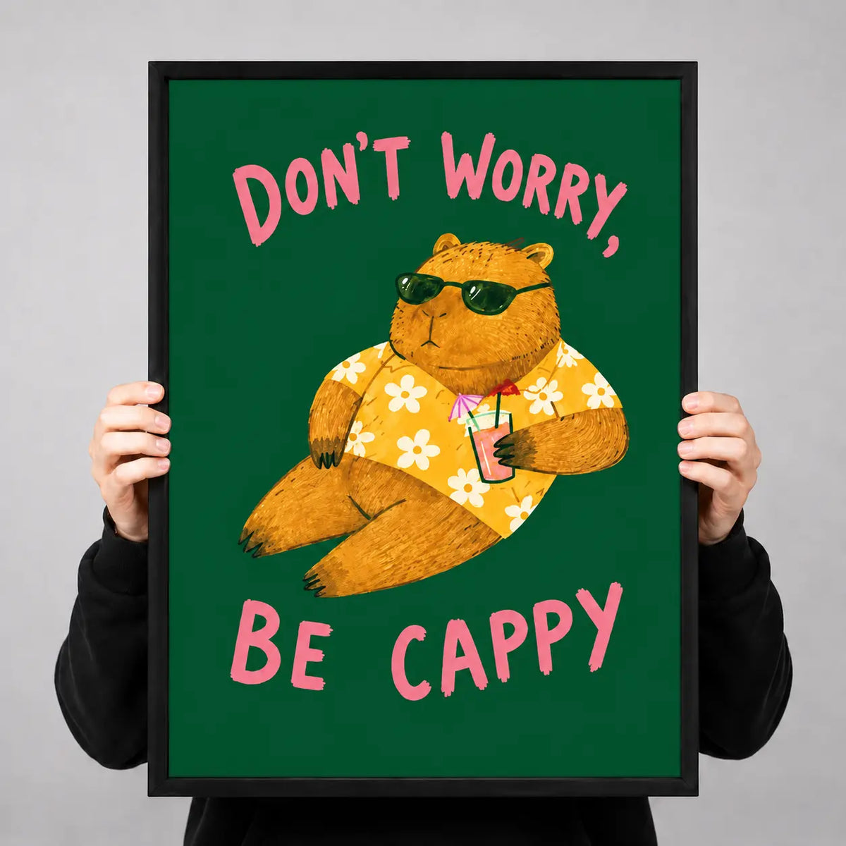 Don’t Worry Be Cappy Capybara Wall Art 3