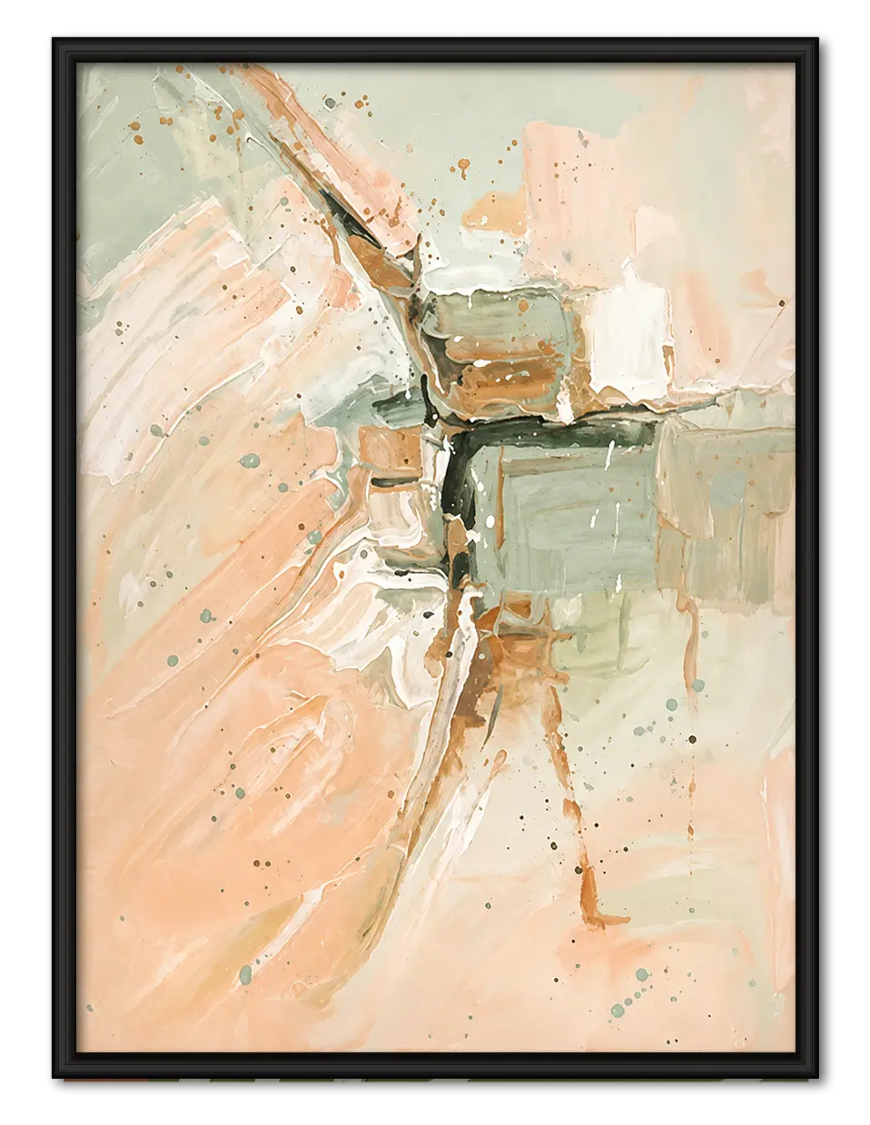 Soft Neutral Abstract Brush Wall Art 1