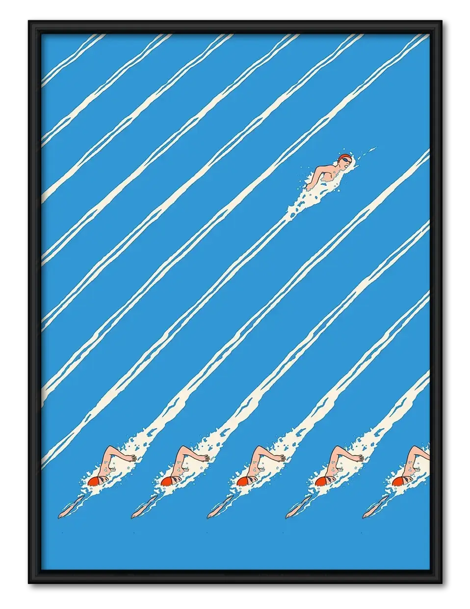 Swimmer Racing Pattern Wall Art 1