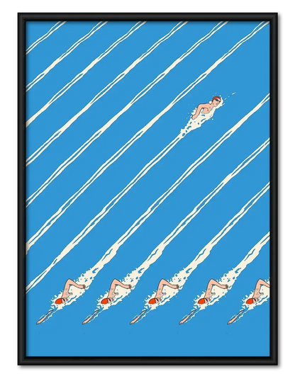 Swimmer Racing Pattern Wall Art 1