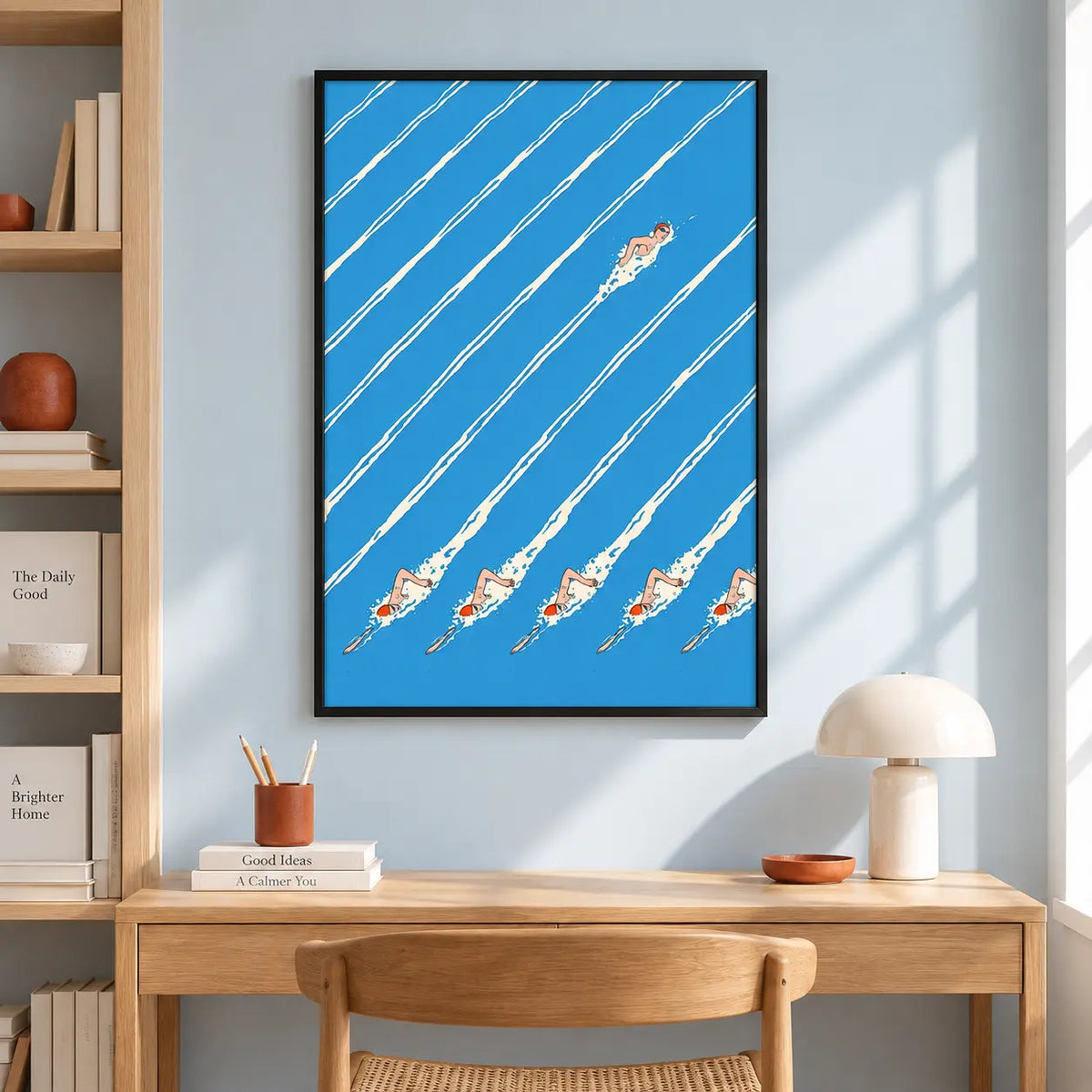 Swimmer Racing Pattern Wall Art 2