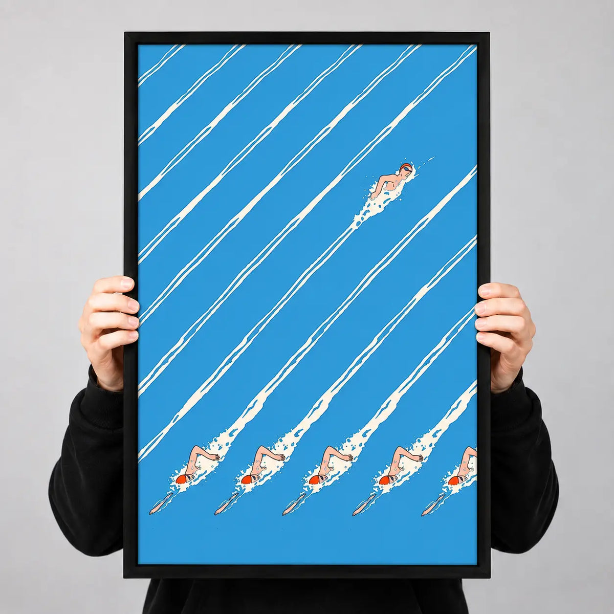 Swimmer Racing Pattern Wall Art 3