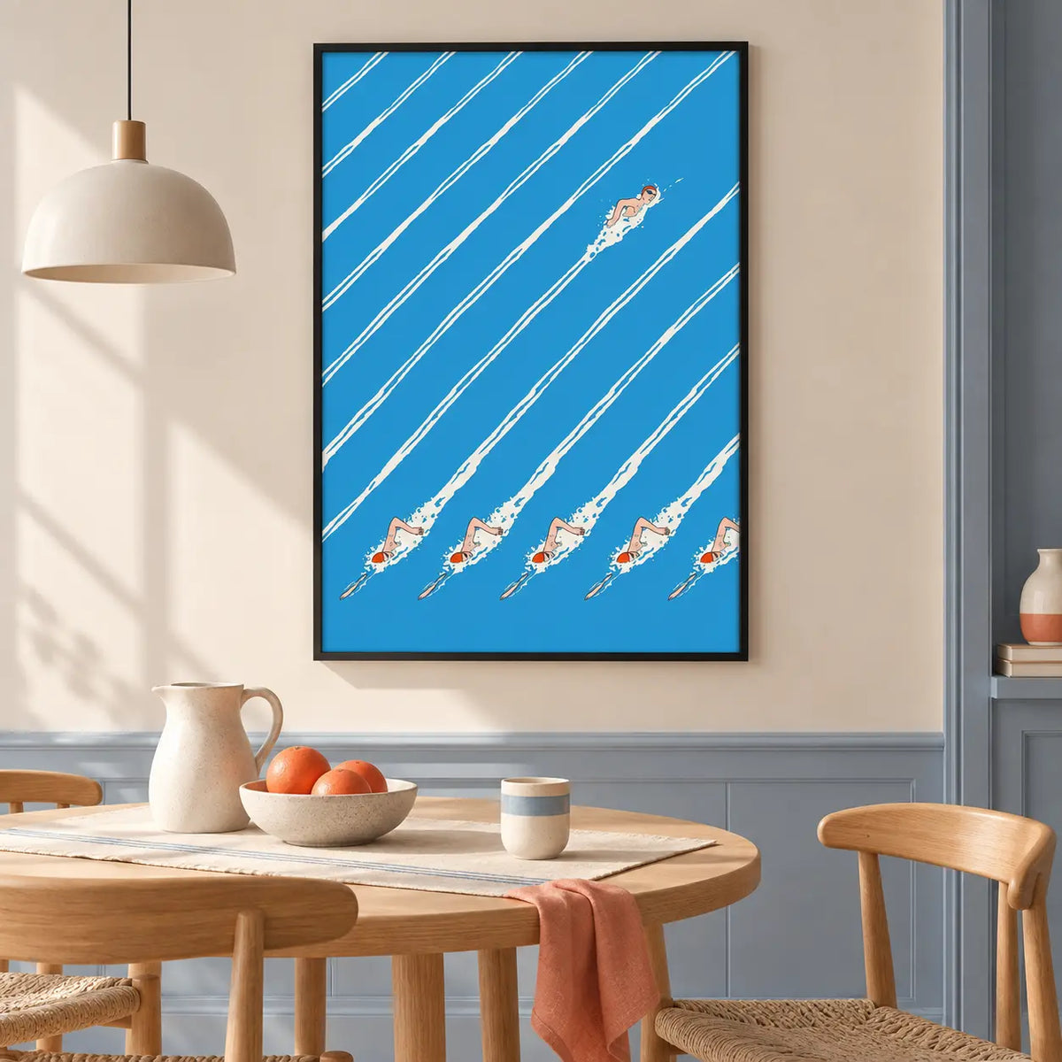 Swimmer Racing Pattern Wall Art 6