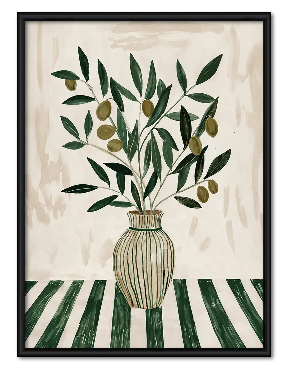Olive Branch Vase Botanical Wall Art 1