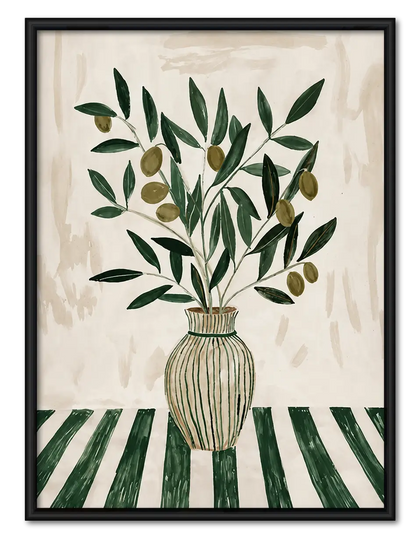 Olive Branch Vase Botanical Wall Art