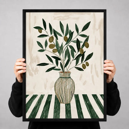 Olive Branch Vase Botanical Wall Art 3
