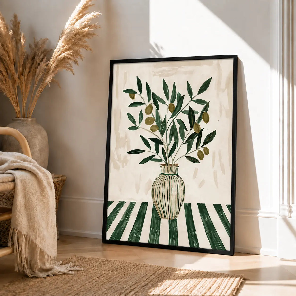 Olive Branch Vase Botanical Wall Art 4