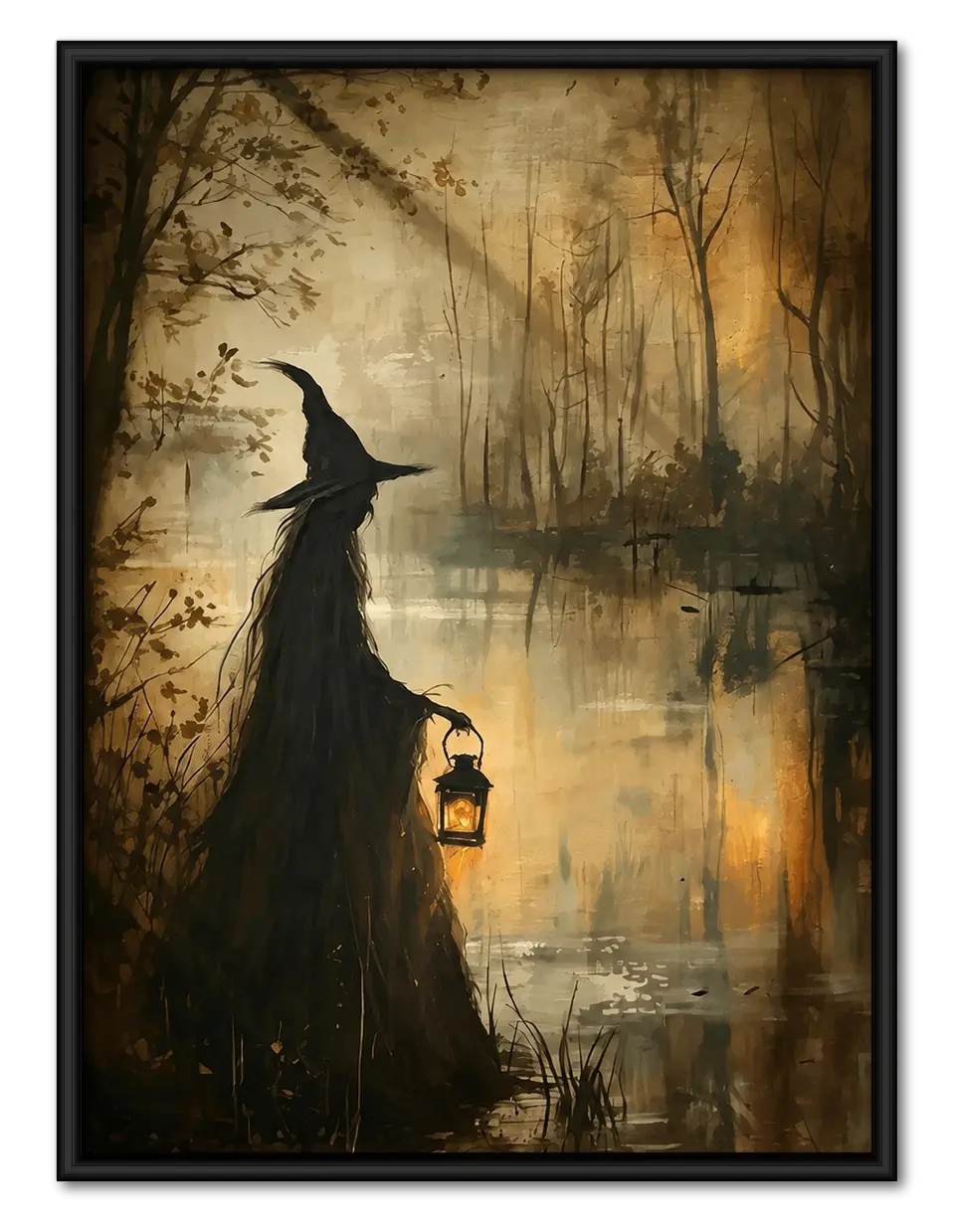 Witch Forest Lantern Fantasy Wall Art 1