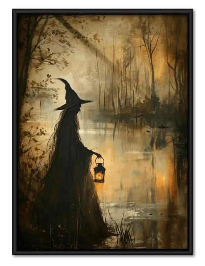Witch Forest Lantern Fantasy Wall Art 1