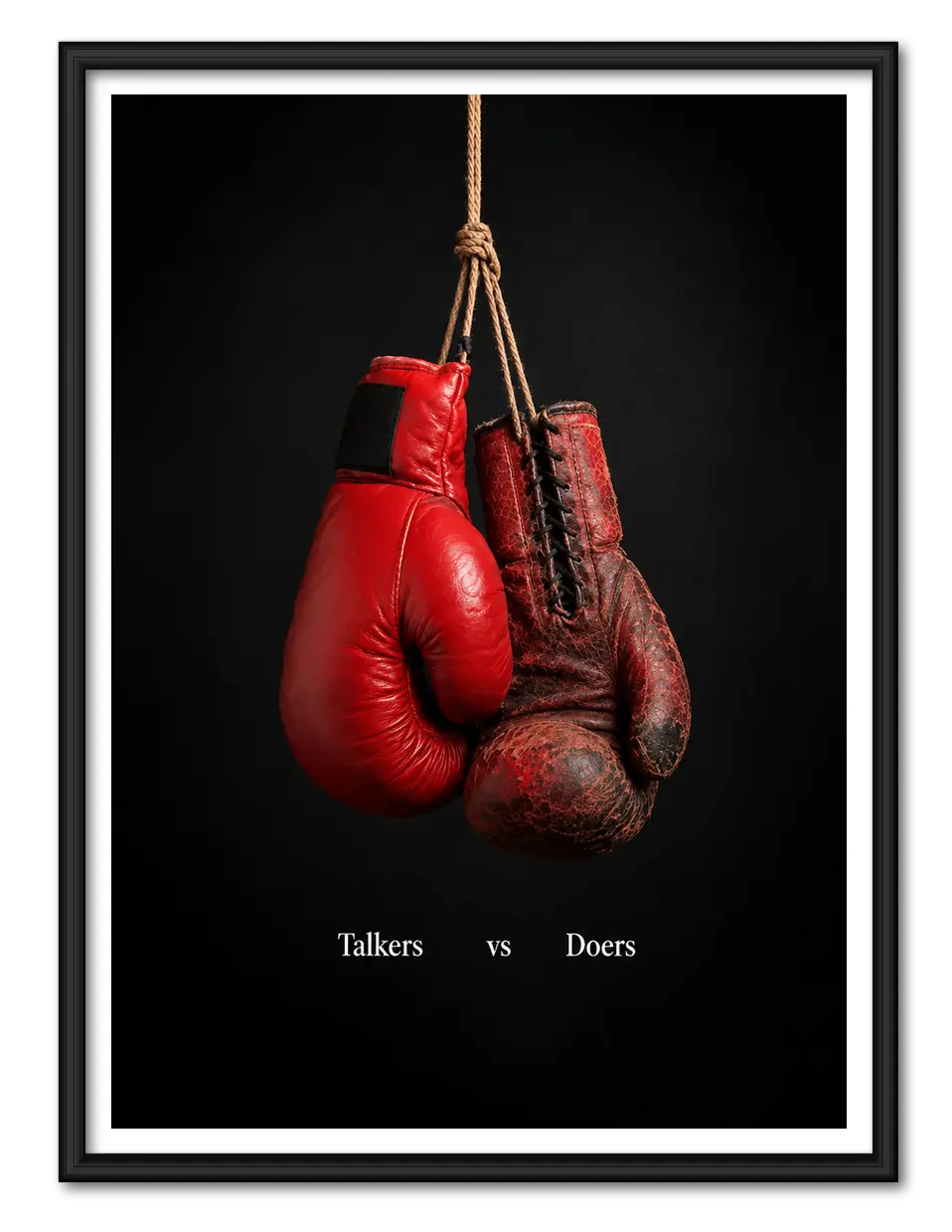 Talkers vs Doers Boxing Gloves Wall Art 1