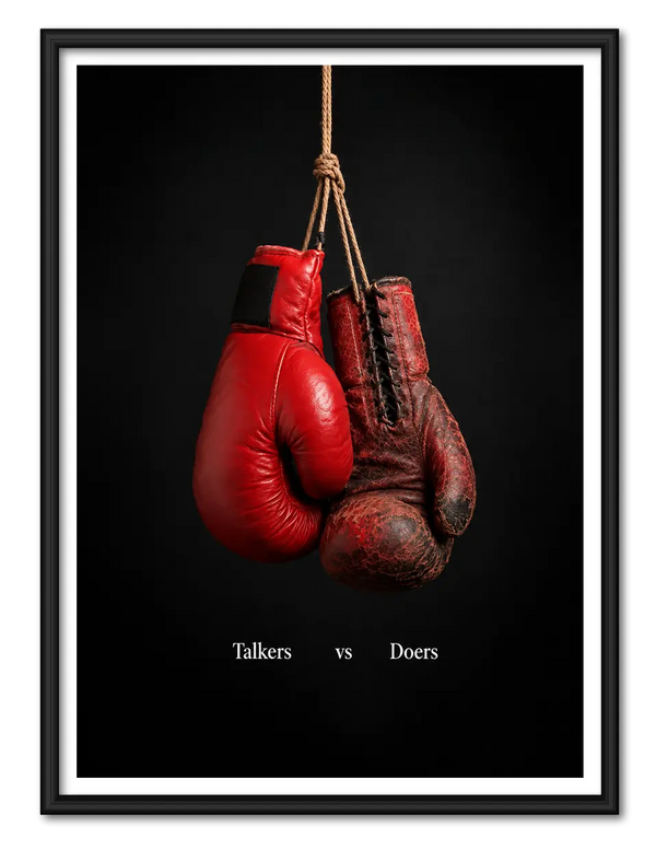 Talkers vs Doers Boxing Gloves Wall Art