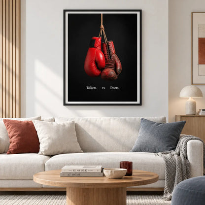 Talkers vs Doers Boxing Gloves Wall Art 2