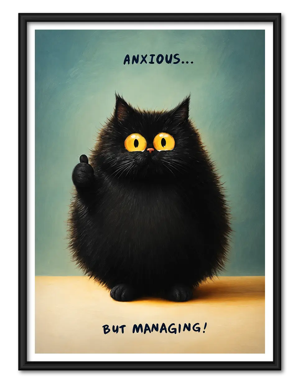 Anxious But Managing Cat Wall Art 1