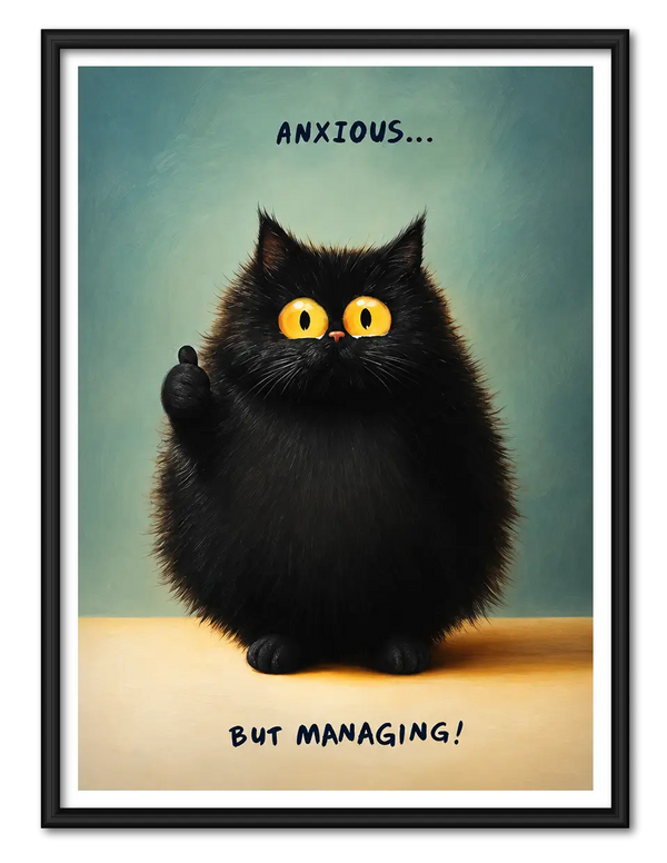 Anxious But Managing Cat Wall Art