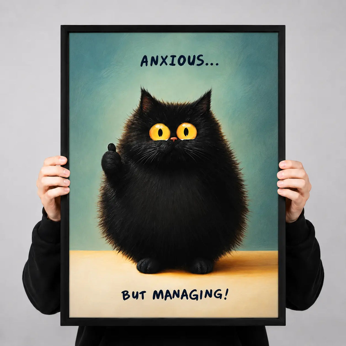 Anxious But Managing Cat Wall Art 3
