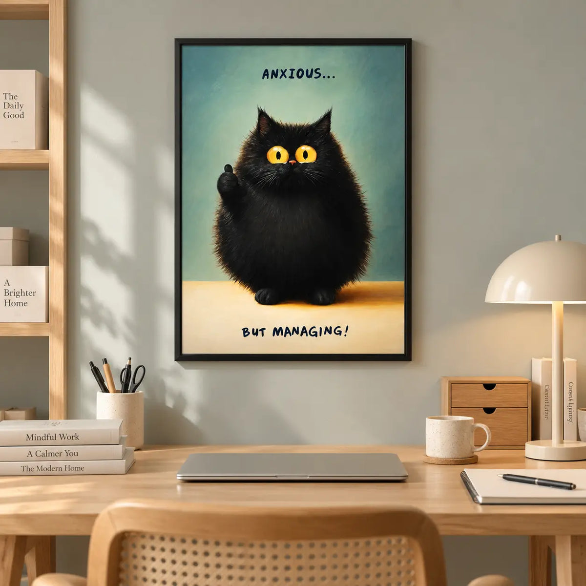 Anxious But Managing Cat Wall Art 5