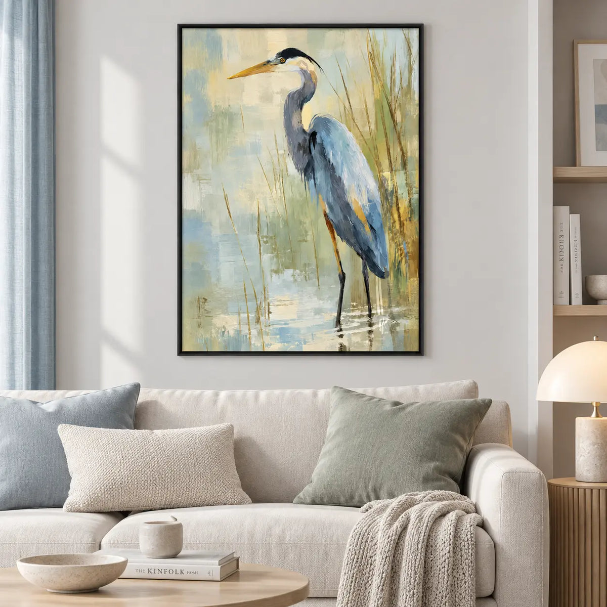 Blue Heron Wetland Painting Wall Art 2