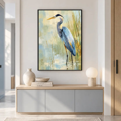 Blue Heron Wetland Painting Wall Art 5