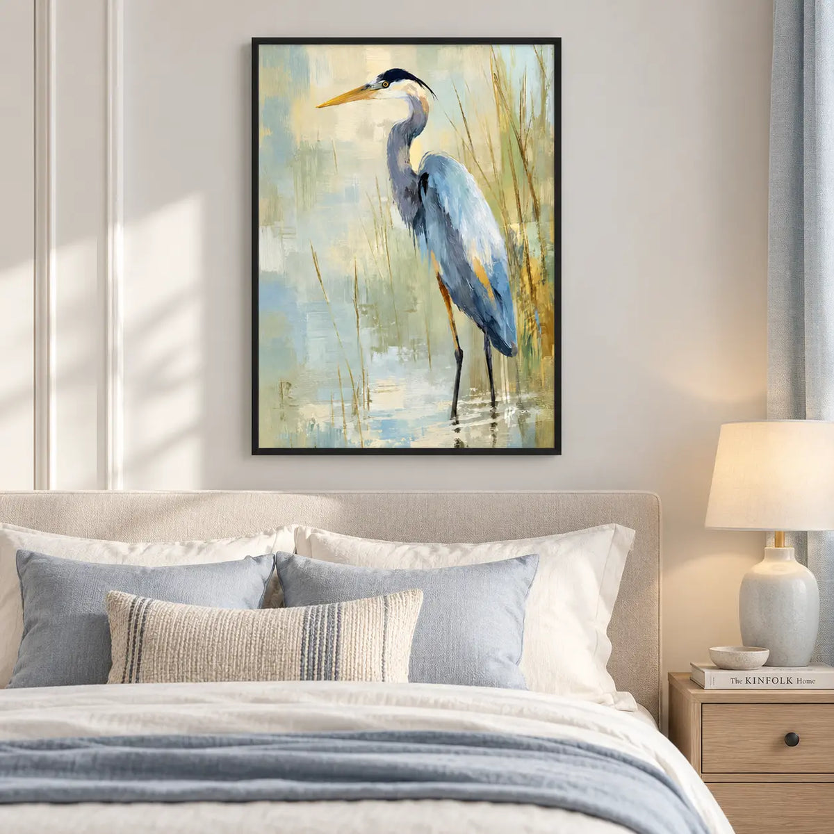 Blue Heron Wetland Painting Wall Art 6