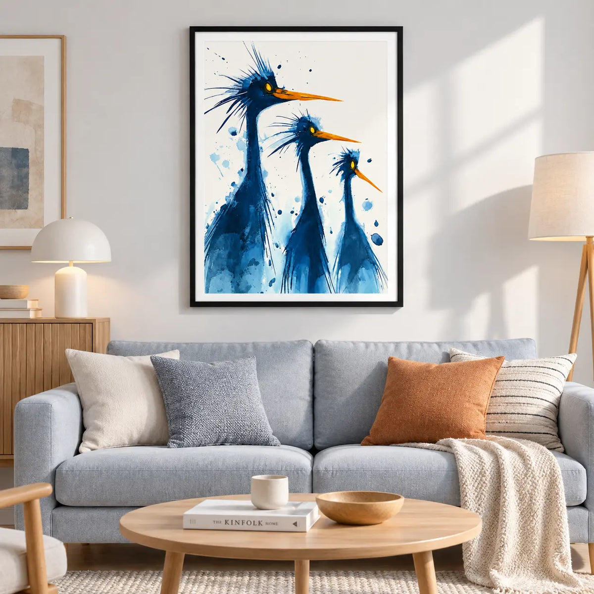 Blue Heron Trio Watercolor Wall Art 2