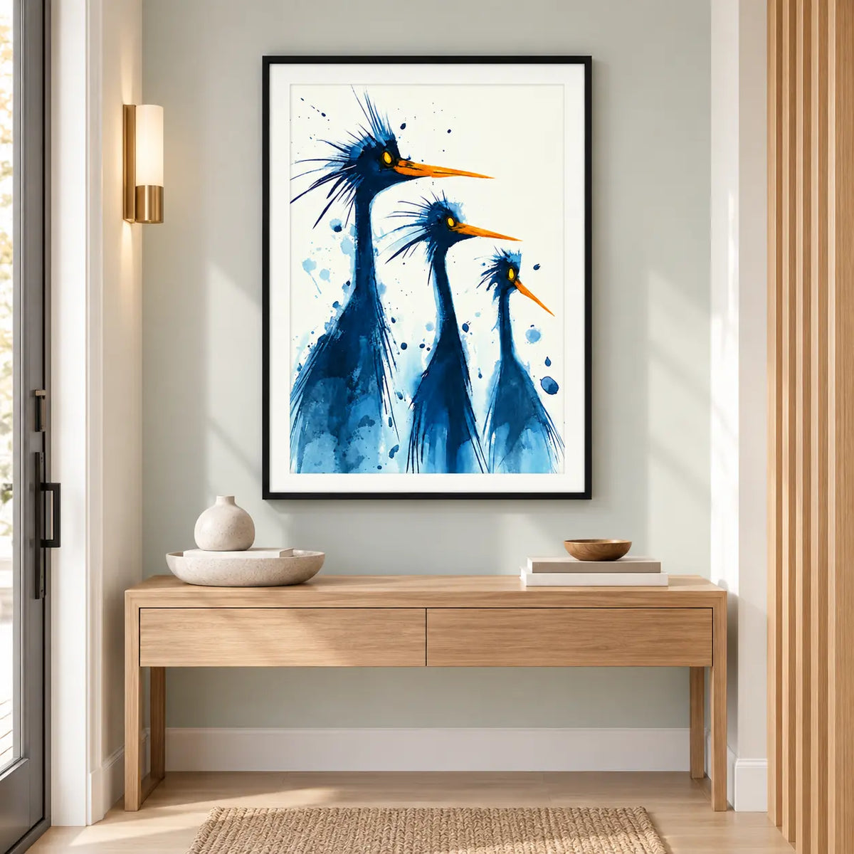 Blue Heron Trio Watercolor Wall Art 5