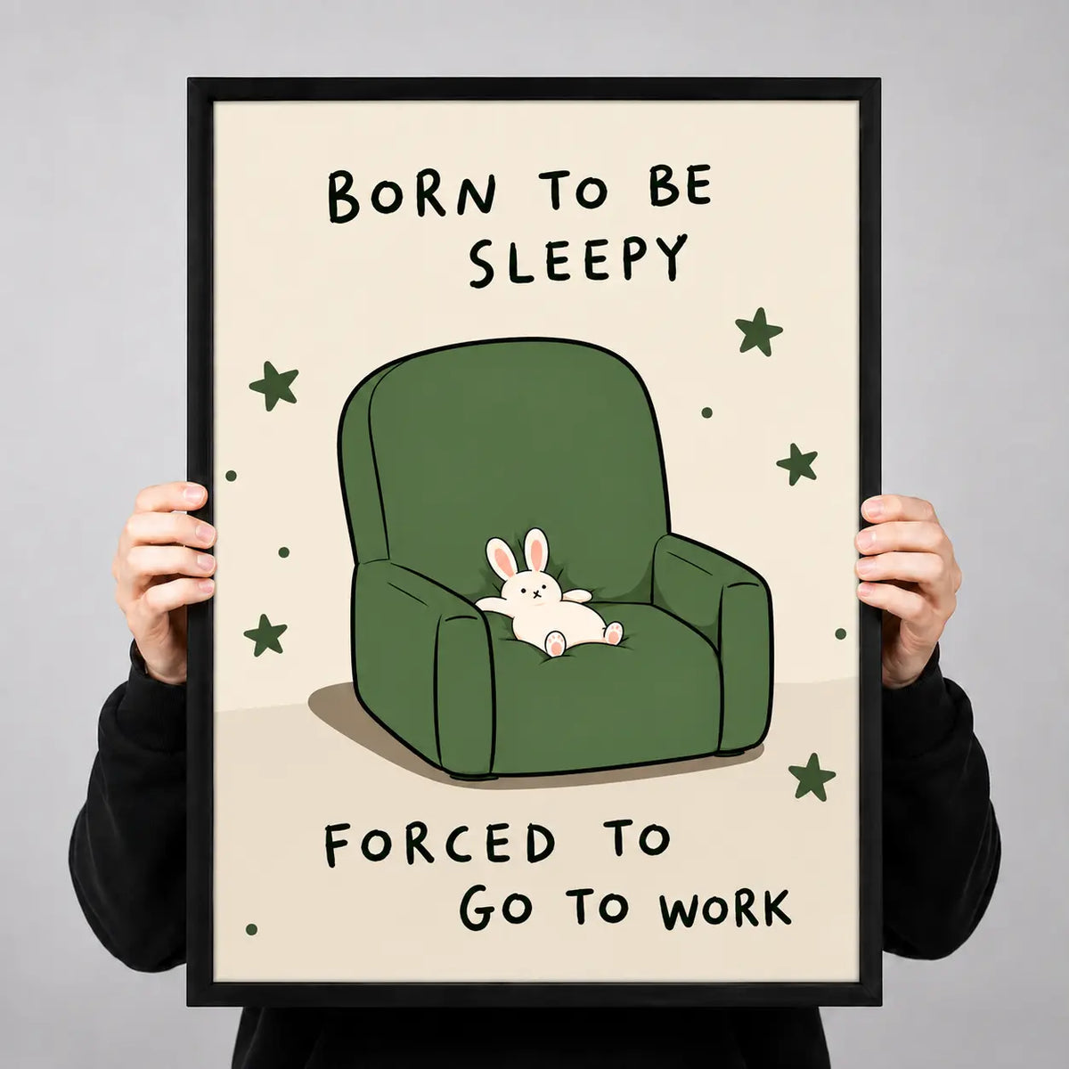 Born To Be Sleepy Bunny Chair Wall Art 3