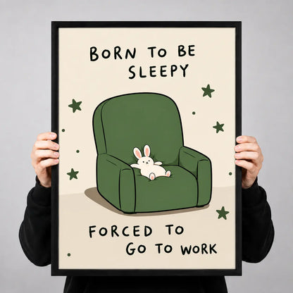 Born To Be Sleepy Bunny Chair Wall Art 3