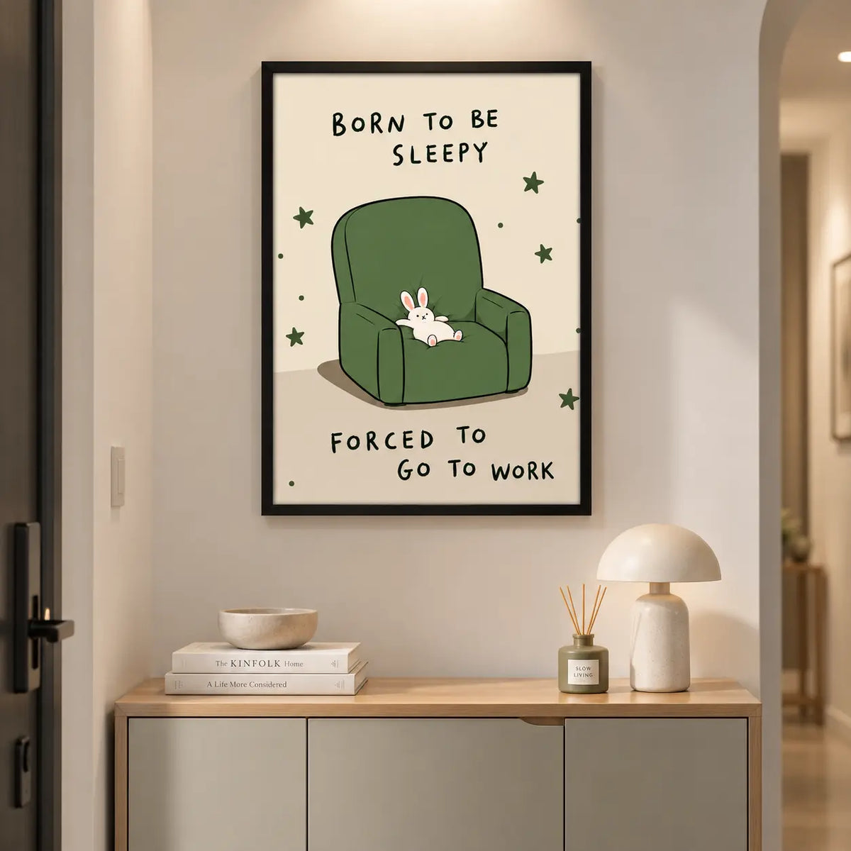 Born To Be Sleepy Bunny Chair Wall Art 5
