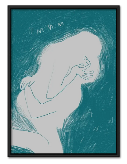 Abstract Blue Figure Wall Art 1
