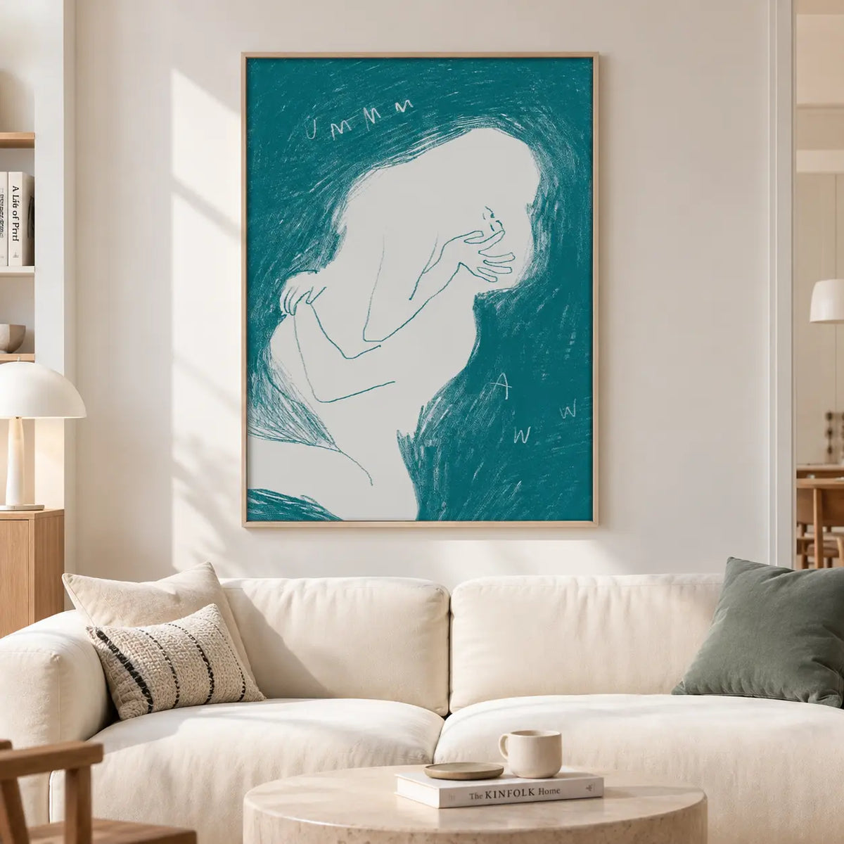 Abstract Blue Figure Wall Art 2
