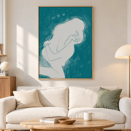 Abstract Blue Figure Wall Art 3