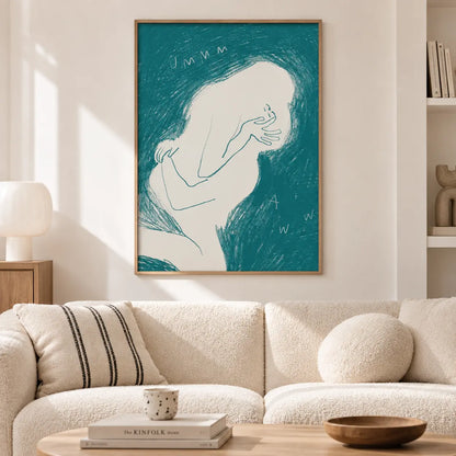 Abstract Blue Figure Wall Art 4