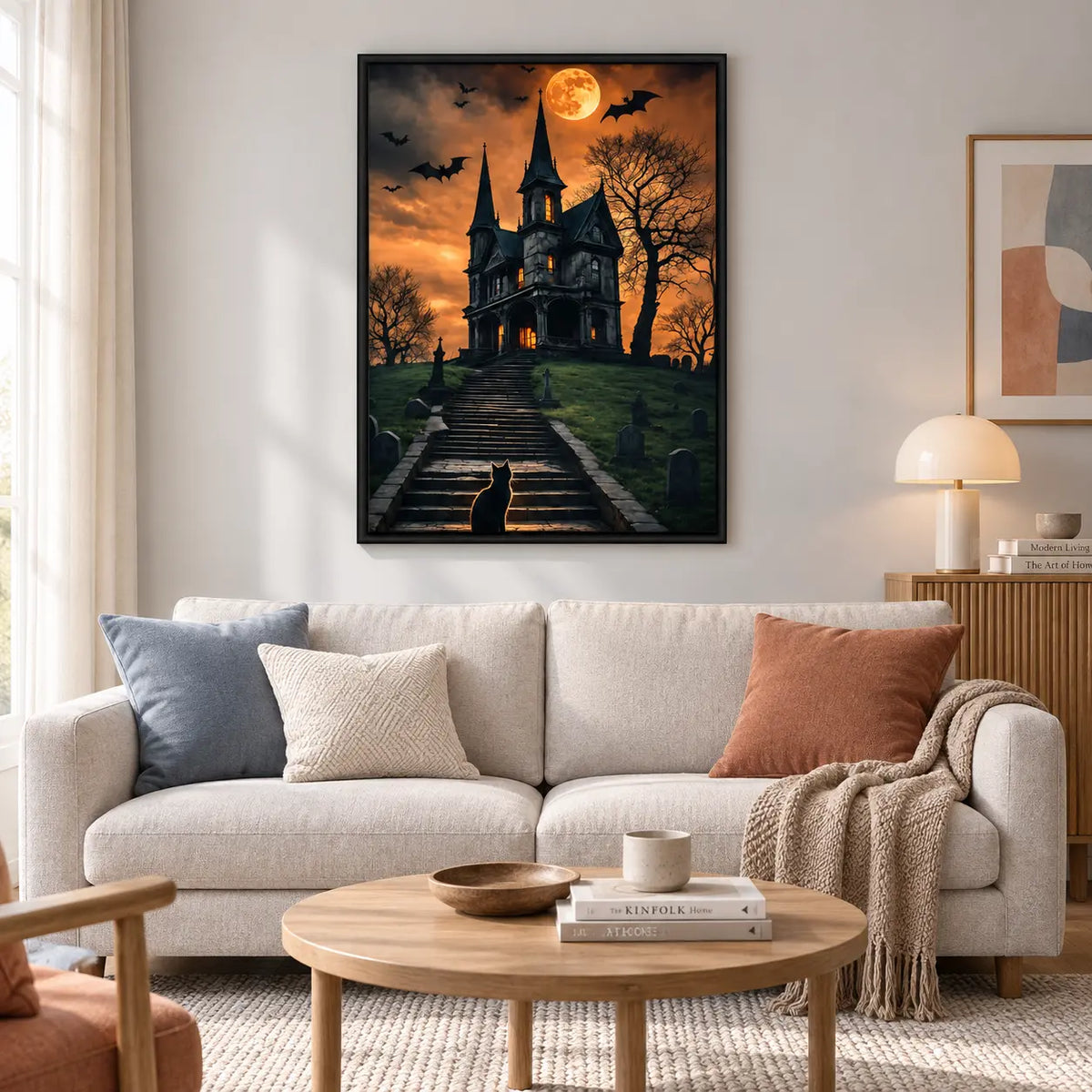 Haunted Mansion Moonlight Cat Wall Art 2