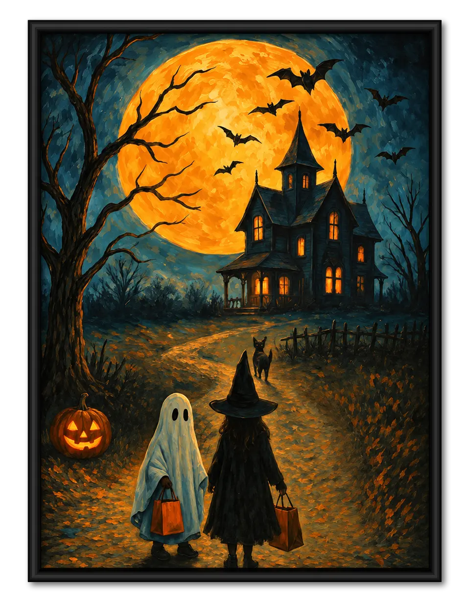 Halloween Night Haunted House Wall Art 1