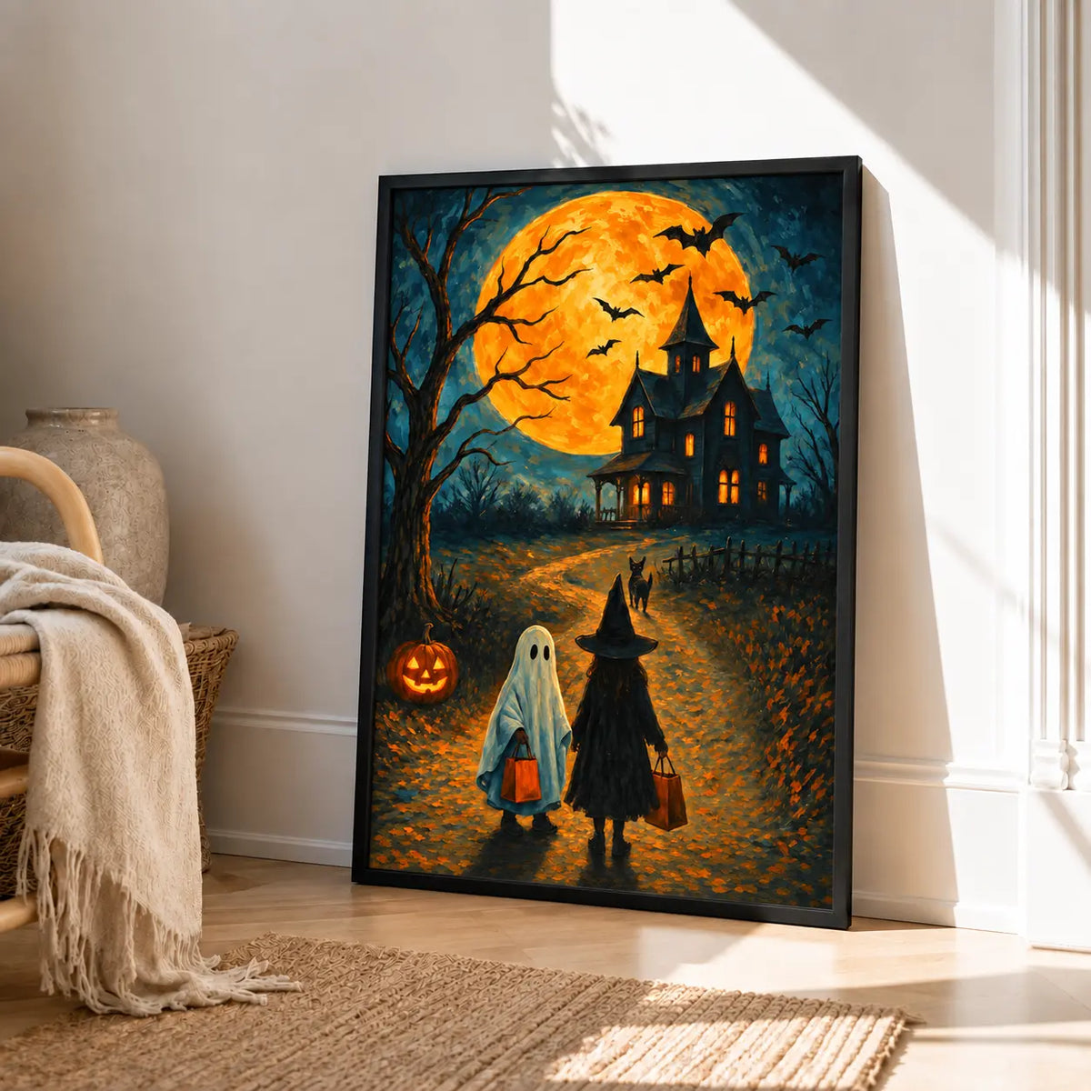 Halloween Night Haunted House Wall Art 4