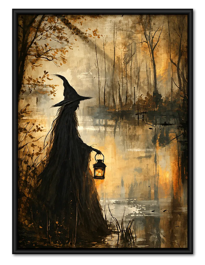 Witch Forest Lantern Fantasy Wall Art 1