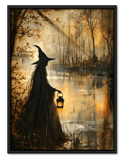 Witch Forest Lantern Fantasy Wall Art